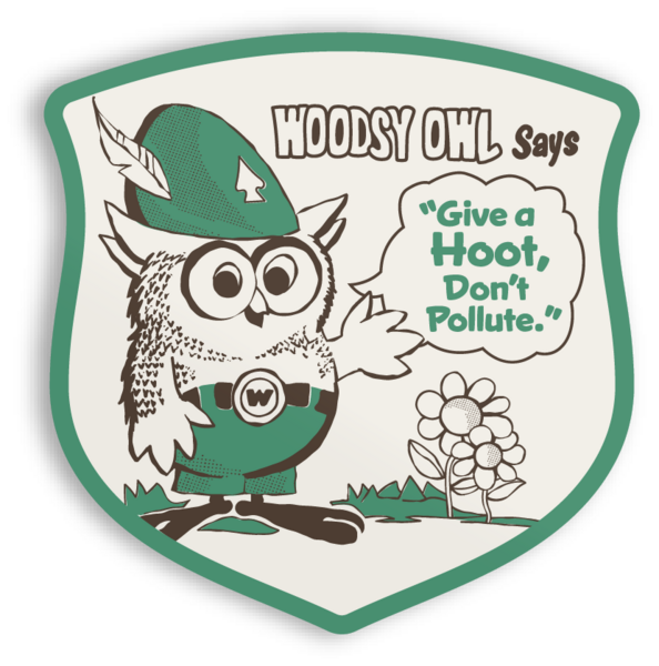WOODSY SAYS GIVE A HOOT, DON'T POLLUTE STICKER – Fontana Sports