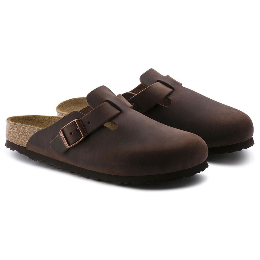 BOSTON SOFT FOOTBED OILED LEATHER SANDAL