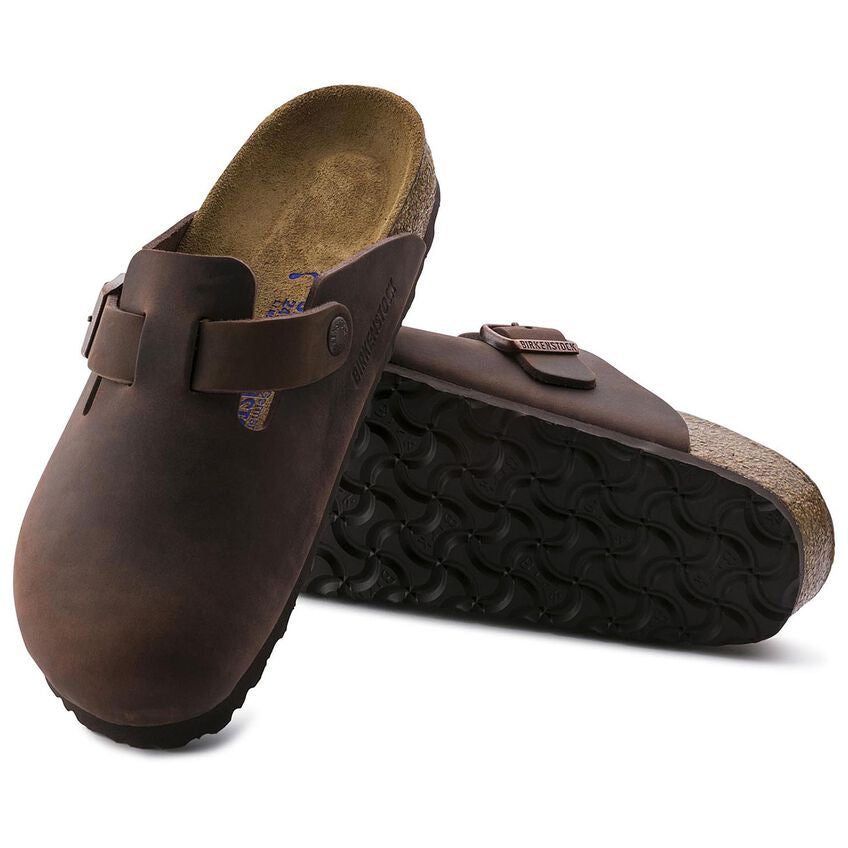 BOSTON SOFT FOOTBED OILED LEATHER SANDAL