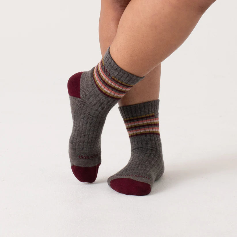 WOMEN'S MULTI STRIPE MIDWEIGHT MICRO CREW SOCK