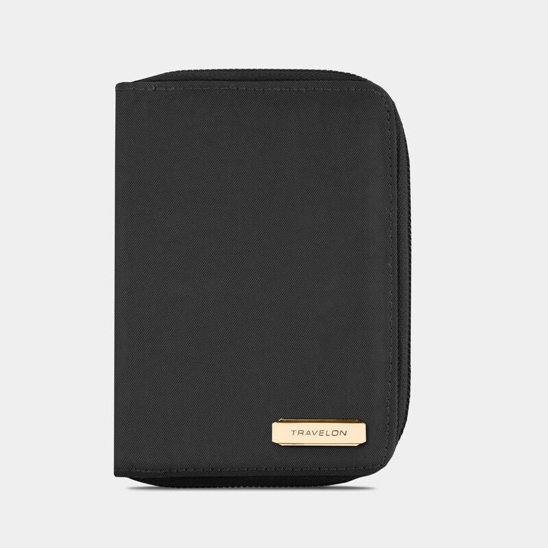 RFID BLOCKING PASSPORT ZIP WALLET