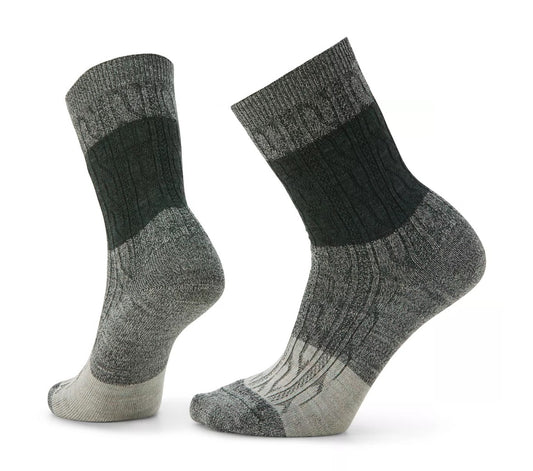 EVERDAY COLOR BLOCK CABLE ZERO CUSHION CREW SOCKS