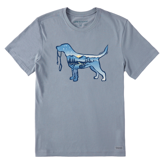 MEN'S DOG MOUNTAIN SCENE SHORT SLEEVE CRUSHER TEE