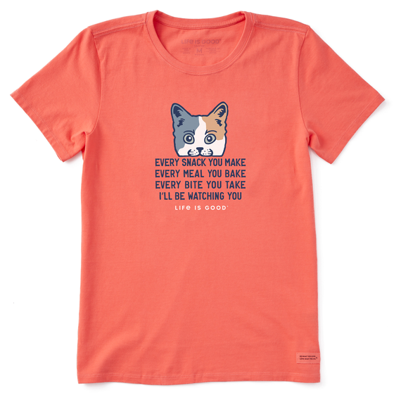 WOMEN'S I'LL BE WATCHING YOU CAT CRUSHER SHORT SLEEVE TEE