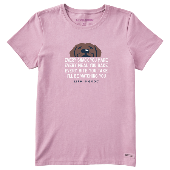 WOMEN'S I'LL BE WATCHING YOU CHOCOLATE LAB CRUSHER TEE